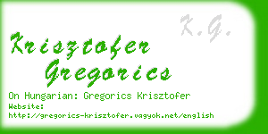 krisztofer gregorics business card